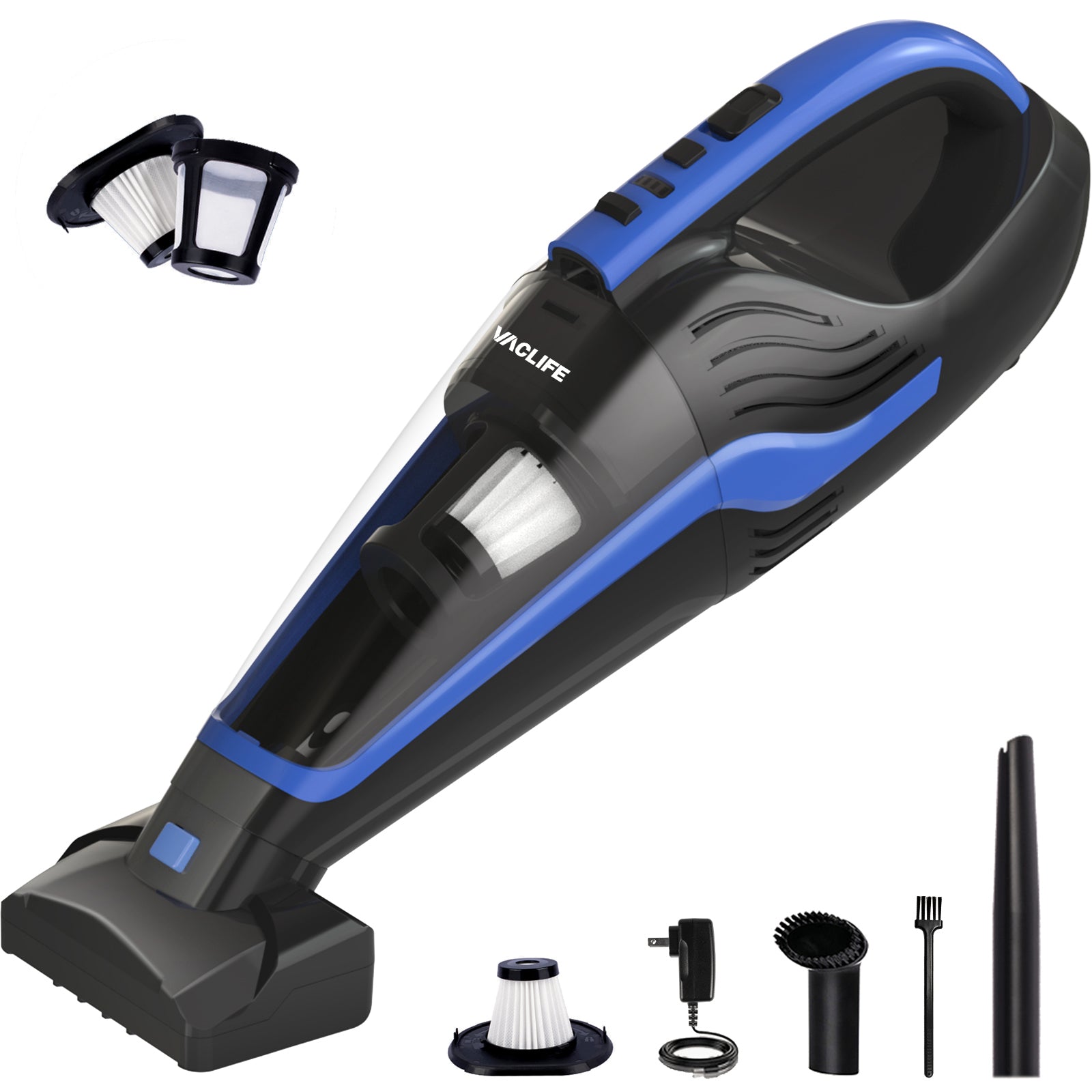 VacLife Handheld Vacuum, Car Hand Vacuum Cleaner Cordless, Mini Portable  Rechargeable Vacuum Cleaner with 2 Filters, Orange (VL189)