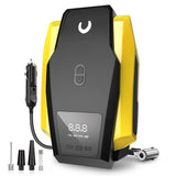 VacLife Tire Inflator Portable Air Compressor - Air Pump for Car Tires (up to 50 PSI), 12V DC Tire Pump for Bikes (up to 150 PSI) w/ LED Light, Digital Pressure Gauge, Model: ATJ-1166, Yellow (VL701)